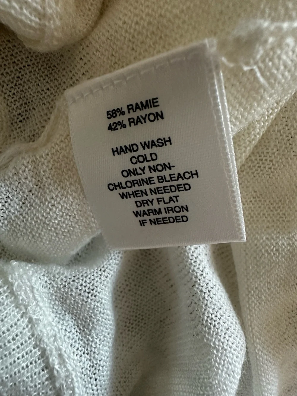 LOFT Cream Lightweight Knit Crewneck Top